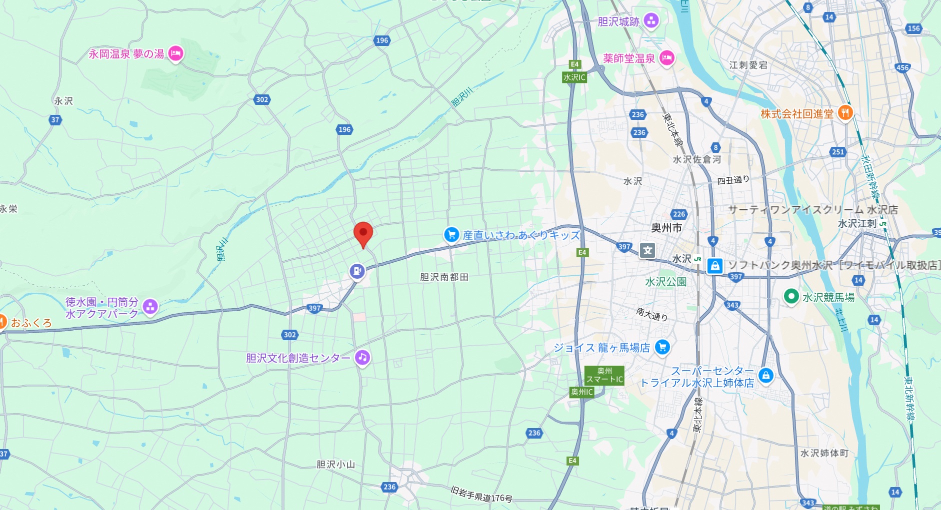 地図(奥州市胆沢若柳)