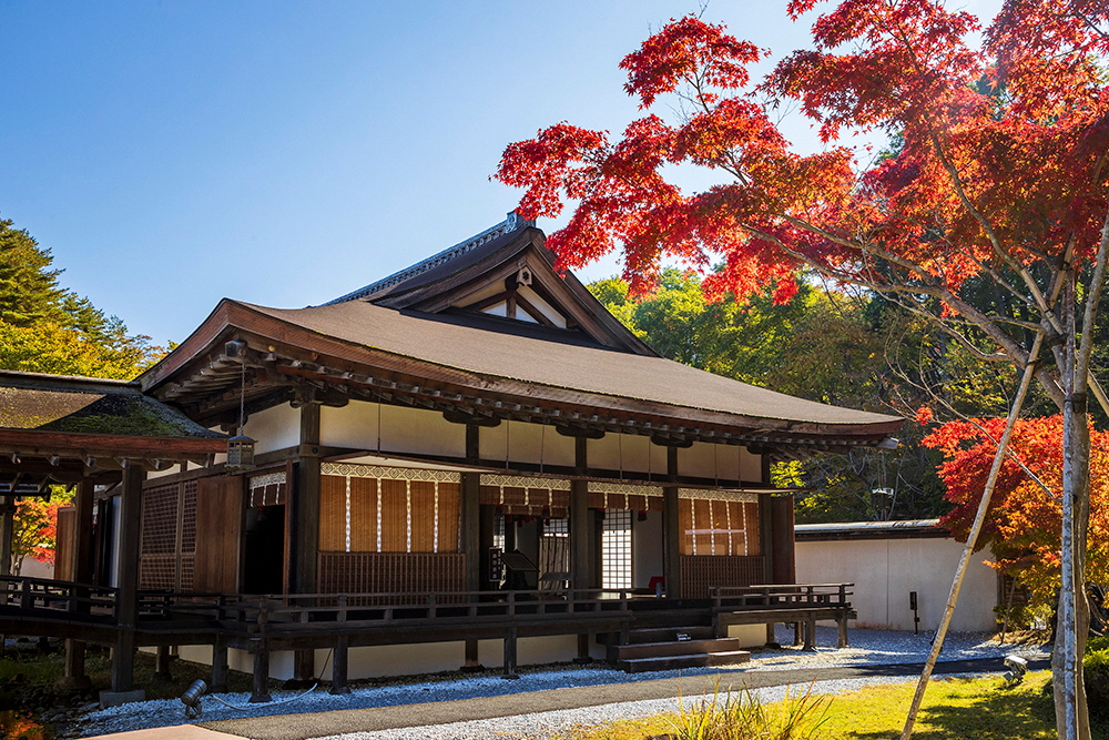 えさし藤原の郷_昼の紅葉