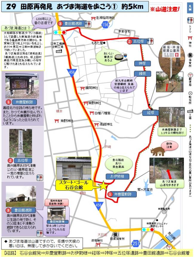 田原再発見 あづま海道を歩こう(1)の地図と案内イラスト