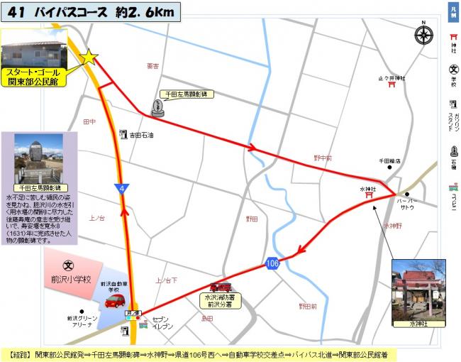 バイパスコースの地図