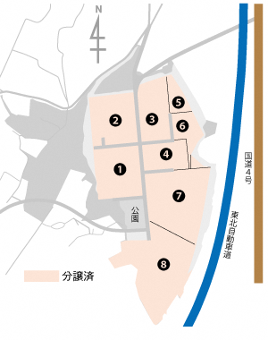 前沢インター工業団地区画位置図
