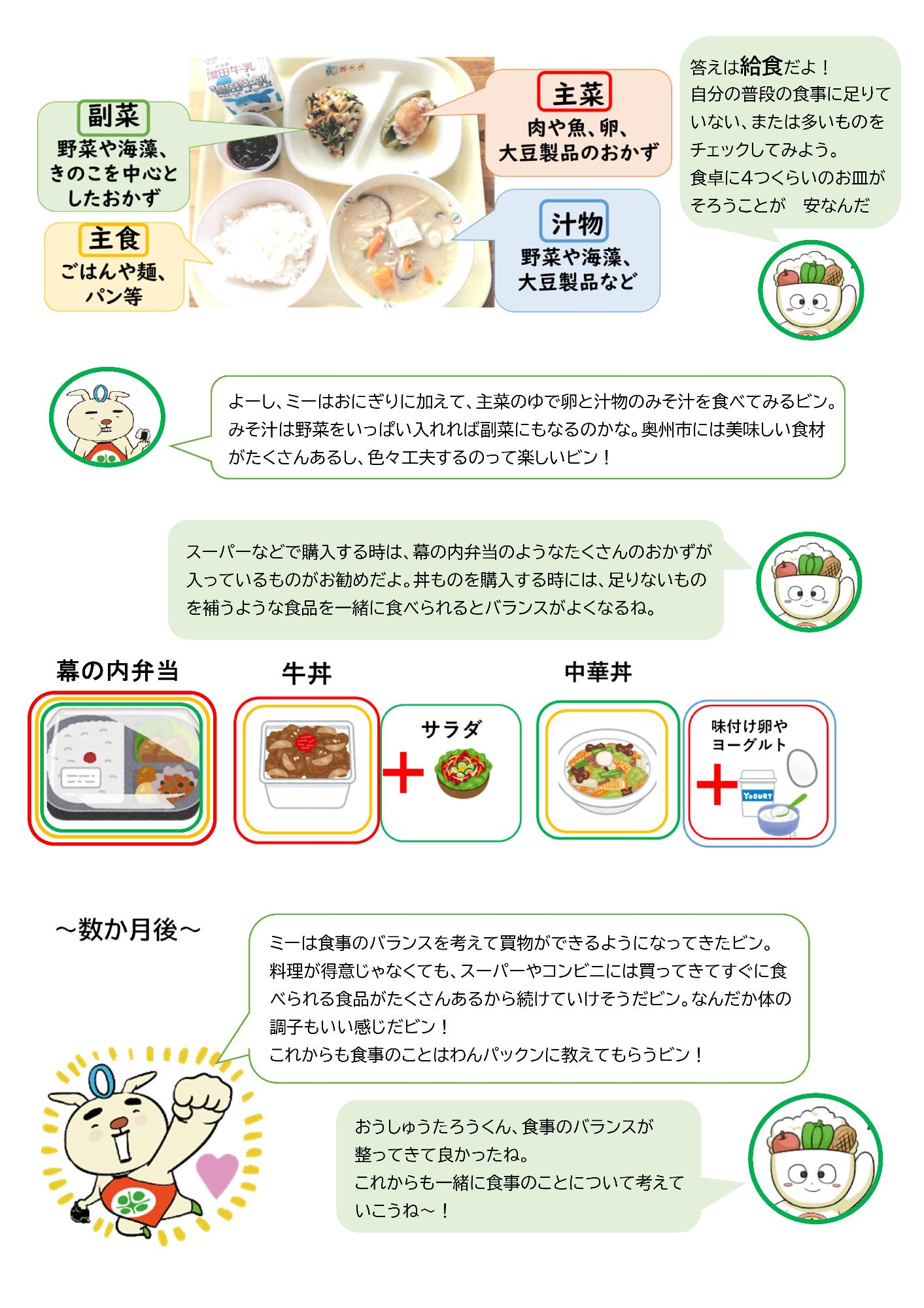 おうしゅうし食育だより18号 食事バランス2