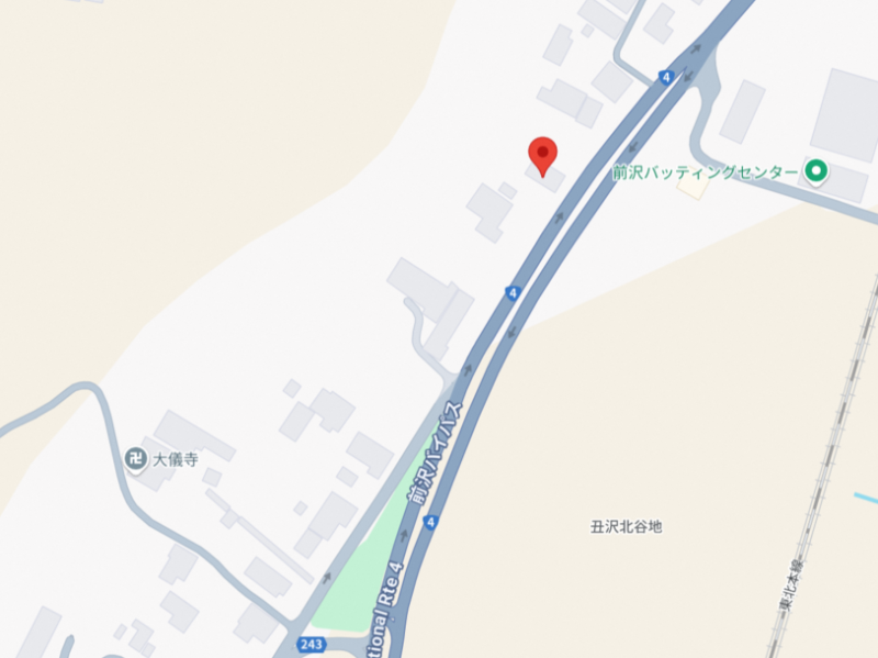 前沢古城字丑沢5番の位置図